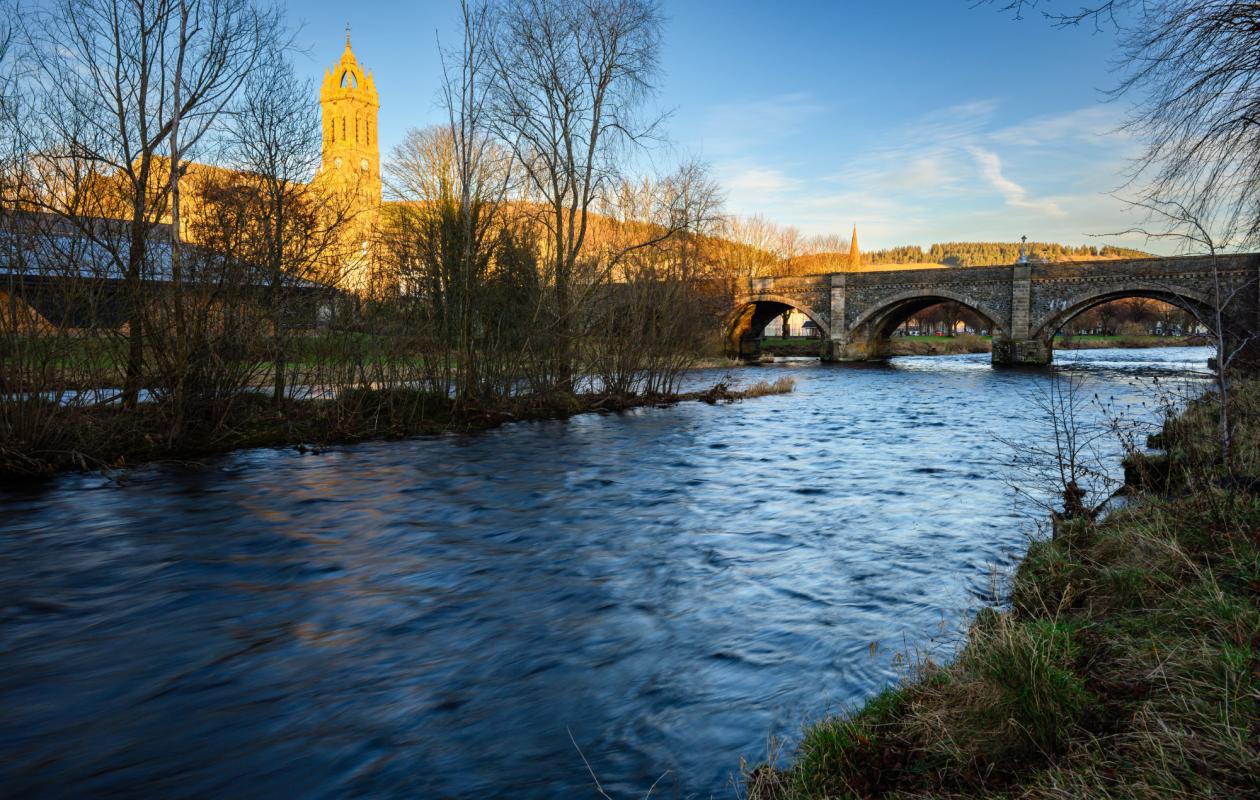 River Tweed and the Tweed Bridge at Peebles