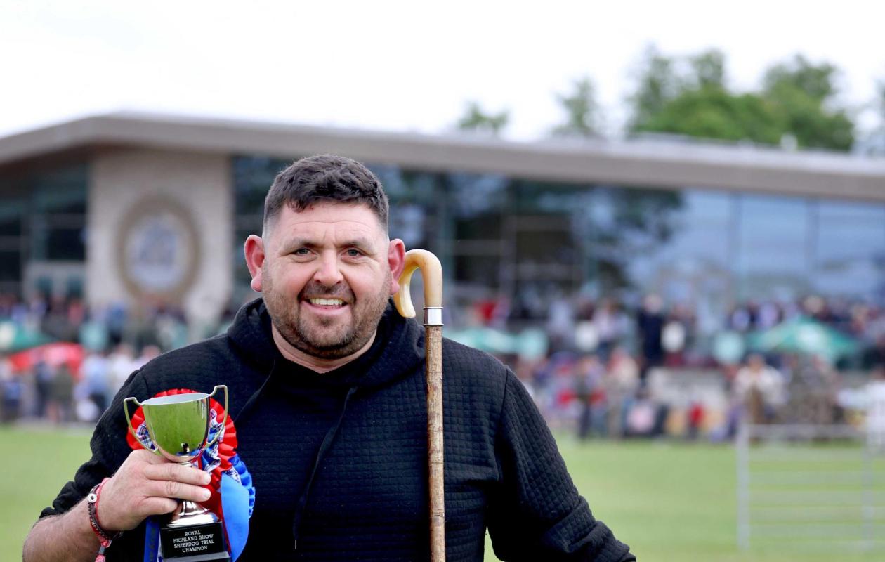 Chris Toner reigning Scottish champion with his exceptional young dog Grace and Sire Mace